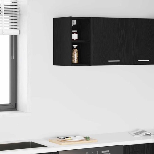 Vidaxl hängeschrank schwarz - hängeschrank,