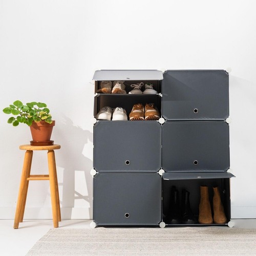 Schuhschrank grau fächer - grau, 6