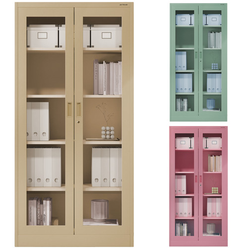 Metallschrank mit glasvitrine - metallschrank,