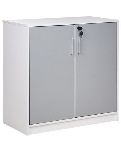 Büroschrank grau weiß 80 x - weiß,