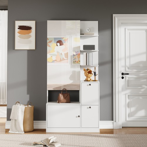 Flurschrank 85x40x180cm weiß - flurschrank,